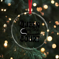 Funny Tennis Lover Gift Crystal Glass Ornament Queen Of The Court - Wonder Print Shop
