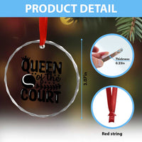 Funny Tennis Lover Gift Crystal Glass Ornament Queen Of The Court - Wonder Print Shop