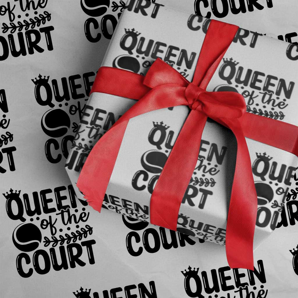 Funny Tennis Lover Gift Wrapping Paper Roll Queen Of The Court - Wonder Print Shop