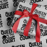 Funny Tennis Lover Gift Wrapping Paper Roll Queen Of The Court - Wonder Print Shop