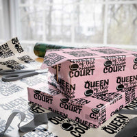 Funny Tennis Lover Gift Wrapping Paper Roll Queen Of The Court - Wonder Print Shop