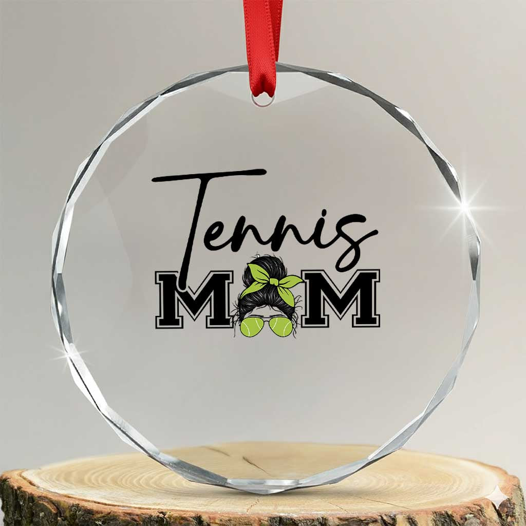 Funny Tennis Player Gift For Tennis Mom Crystal Glass Ornament - Wonder Print Shop