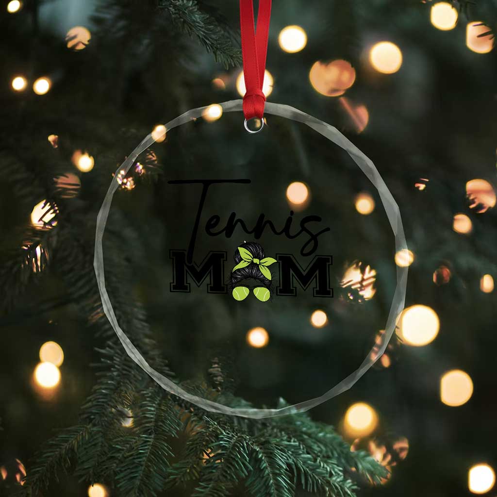 Funny Tennis Player Gift For Tennis Mom Crystal Glass Ornament - Wonder Print Shop