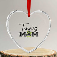Funny Tennis Player Gift For Tennis Mom Heart Crystal Glass Ornament - Wonder Print Shop