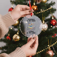 Funny Tennis Quote Crystal Glass Ornament Grandma Is My Name Tennis Is My Game - Wonder Print Shop