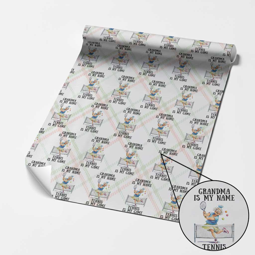 Funny Tennis Quote Wrapping Paper Roll Grandma Is My Name Tennis Is My Game - Wonder Print Shop