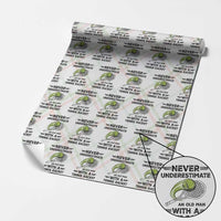 Funny Tennis Quote Wrapping Paper Roll Never Underestimate An Old Man With A Tennis Racket - Wonder Print Shop