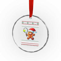 Funny Tennis Ugly Christmas Gingerbread Player Gift Crystal Glass Ornament Deck The Courts With Serves And Volleys - Wonder Print Shop
