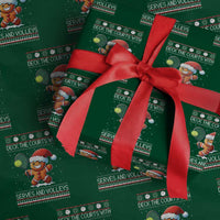 Funny Tennis Ugly Christmas Gingerbread Player Gift Wrapping Paper Roll Deck The Courts With Serves And Volleys - Wonder Print Shop
