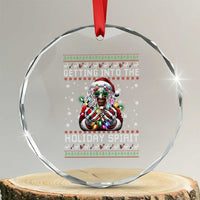 Funny Terrifier Christmas Santa Crystal Glass Ornament Getting Into The Holiday Spirit Horror Movie - Wonder Print Shop