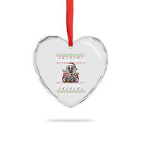 Funny Terrifier Christmas Santa Heart Crystal Glass Ornament Slashing Through The Snow Xmas Horror Movie - Wonder Print Shop