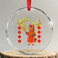 Funny Tet Holiday Crystal Glass Ornament Cute Horse In Ao Dai - Wonder Print Shop
