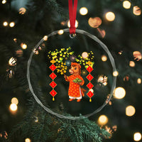 Funny Tet Holiday Crystal Glass Ornament Cute Horse In Ao Dai - Wonder Print Shop