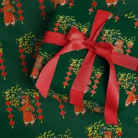 Funny Tet Holiday Wrapping Paper Roll Cute Horse In Ao Dai - Wonder Print Shop