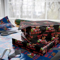 Funny Thanksgiving Christmas Wrapping Paper Roll Wait Your Turn Fat Boy Turkey Santa - Wonder Print Shop