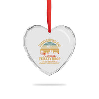 Funny Thanksgiving Day Turkey Drop Heart Crystal Glass Ornament As God Is My Witness I Thought Turkeys Could Fly - Wonder Print Shop