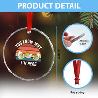 Funny Thanksgiving Dinner Crystal Glass Ornament You Know Why I Am Here TS14