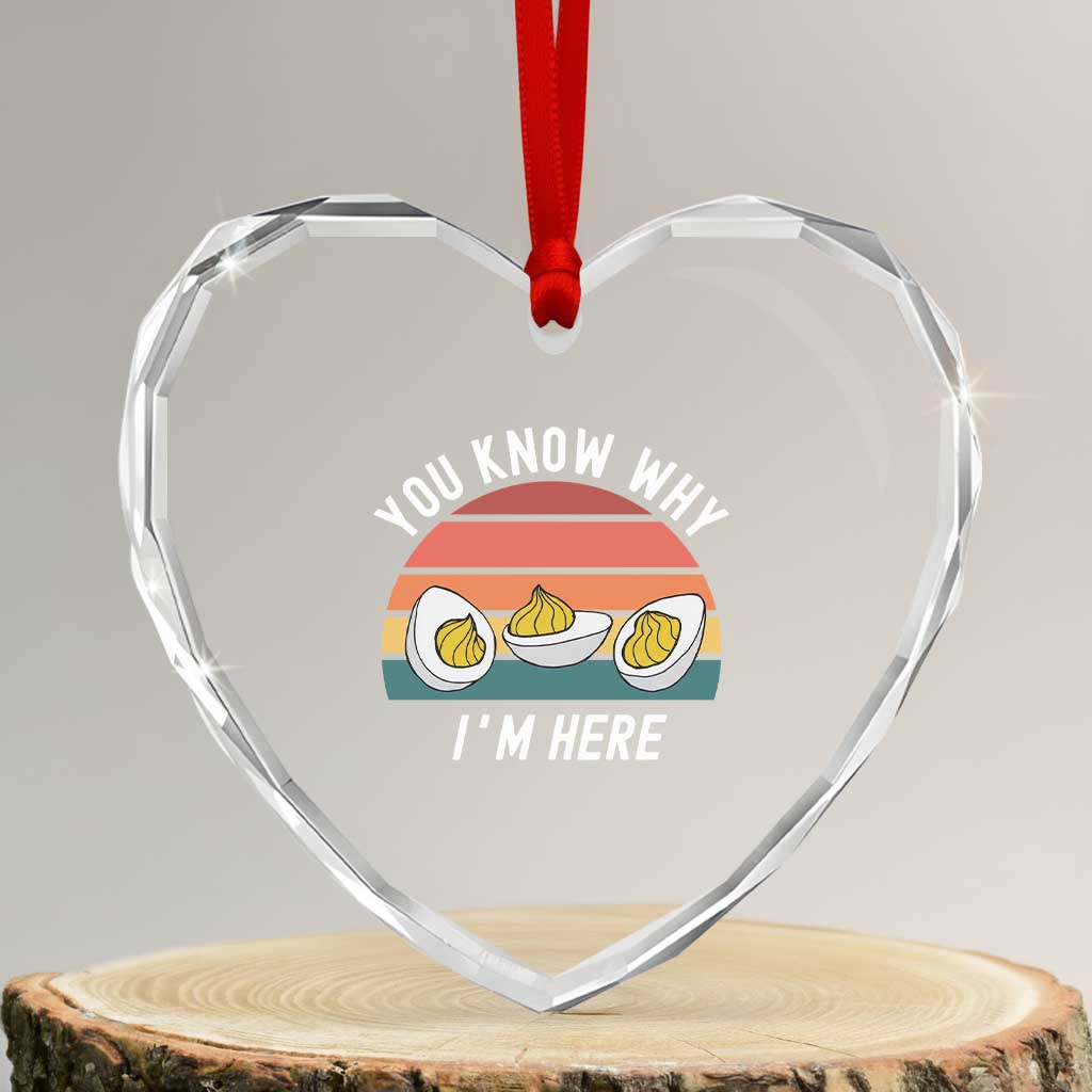 Funny Thanksgiving Dinner Heart Crystal Glass Ornament You Know Why I Am Here - Wonder Print Shop