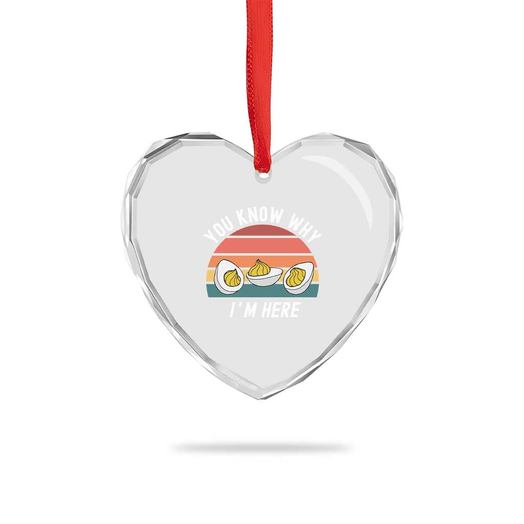 Funny Thanksgiving Dinner Heart Crystal Glass Ornament You Know Why I Am Here - Wonder Print Shop