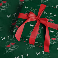 Funny Thanksgiving Friendsgiving Wrapping Paper Roll WTF Wine Tasting Friends - Wonder Print Shop