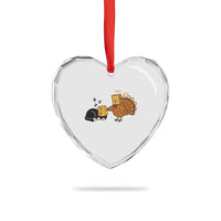 Funny Thanksgiving Heart Crystal Glass Ornament Turkey Fake Cat Meow - Wonder Print Shop