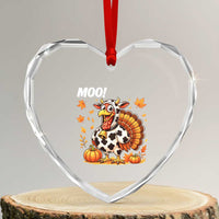Funny Thanksgiving Heart Crystal Glass Ornament Turkey Moo - Wonder Print Shop