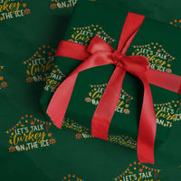 Funny Thanksgiving Ice Hockey Gift Wrapping Paper Roll Lets Talk Turkey On The Ice - Wonder Print Shop