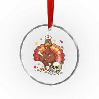 Funny Thanksgiving Nurse Turkey Crystal Glass Ornament Fall RN - Wonder Print Shop