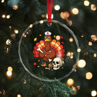 Funny Thanksgiving Nurse Turkey Crystal Glass Ornament Fall RN - Wonder Print Shop