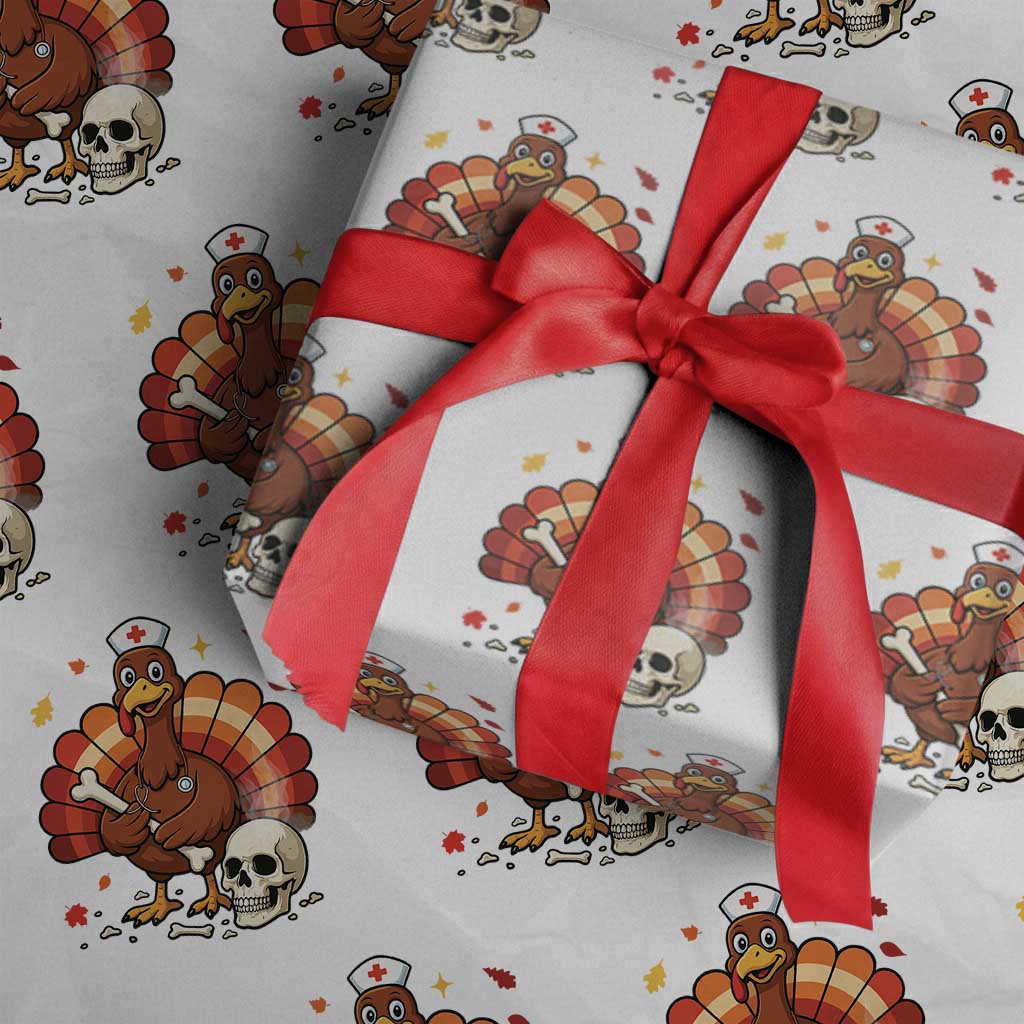 Funny Thanksgiving Nurse Turkey Wrapping Paper Roll Fall RN - Wonder Print Shop