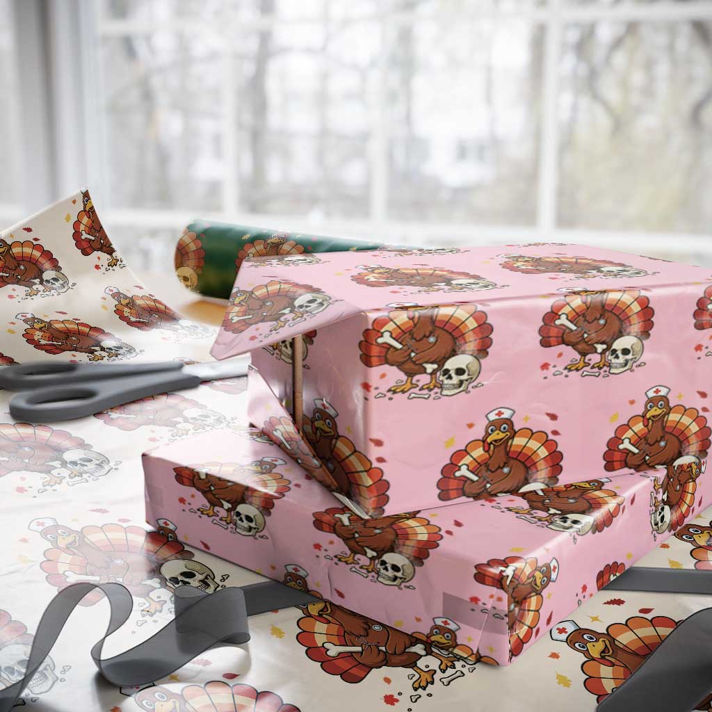Funny Thanksgiving Nurse Turkey Wrapping Paper Roll Fall RN - Wonder Print Shop