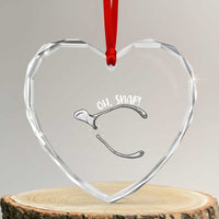 Funny Thanksgiving Oh Snap Heart Crystal Glass Ornament Turkey Wishbone - Wonder Print Shop