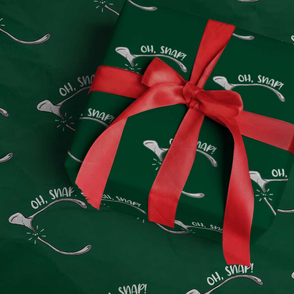 Funny Thanksgiving Oh Snap Wrapping Paper Roll Turkey Wishbone - Wonder Print Shop