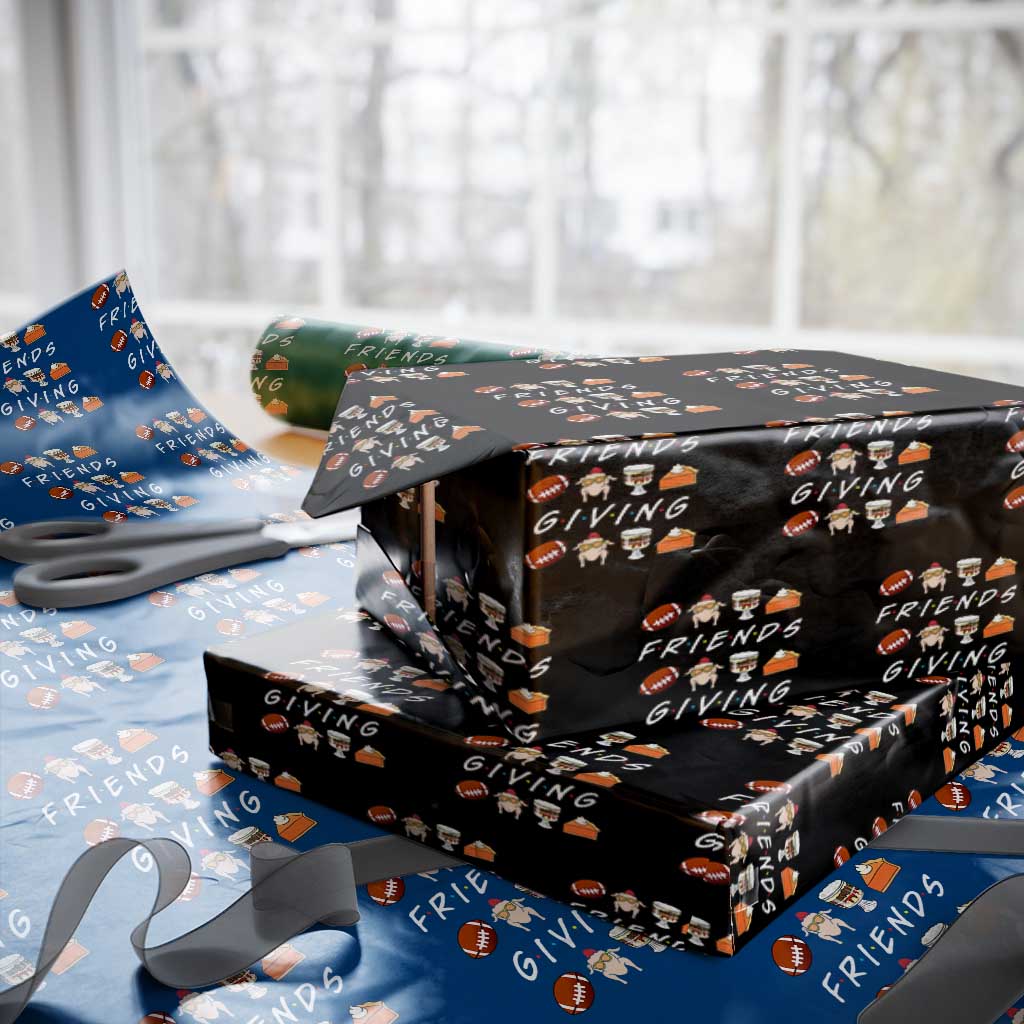 Funny Thanksgiving Thankful Friends Giving Party Wrapping Paper Roll - Wonder Print Shop