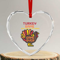 Funny Thanksgiving Turkey Heart Crystal Glass Ornament Turkey Game Dont Look At The Turkey - Wonder Print Shop