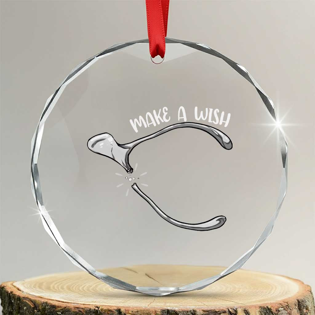 Funny Thanksgiving Turkey Wishbone Crystal Glass Ornament Make A Wish Chicken Turkey - Wonder Print Shop