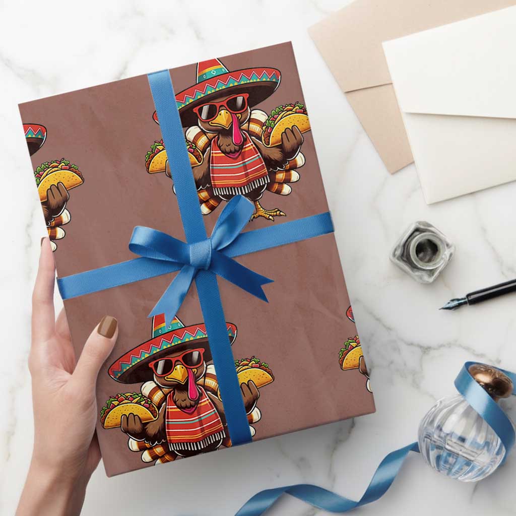 Funny Thanksgiving Turkey Wrapping Paper Roll Taco Mexican Christmas - Wonder Print Shop