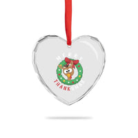 Funny Thanksgiving Xmas Heart Crystal Glass Ornament Merry Thanksmas Turkey Reindeer Antler - Wonder Print Shop