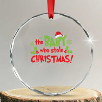 Funny The Baby Who Stole Xmas Crystal Glass Ornament First Xmas Santa Hat Mistletoe TS11