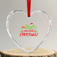 Funny The Baby Who Stole Xmas Heart Crystal Glass Ornament First Xmas Santa Hat Mistletoe - Wonder Print Shop