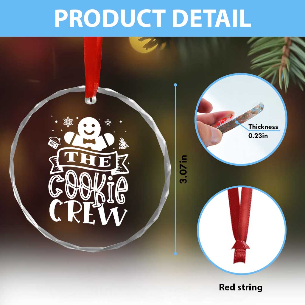 Funny The Cookie Crew Crystal Glass Ornament Christmas Baking Team Gingerbread TS11