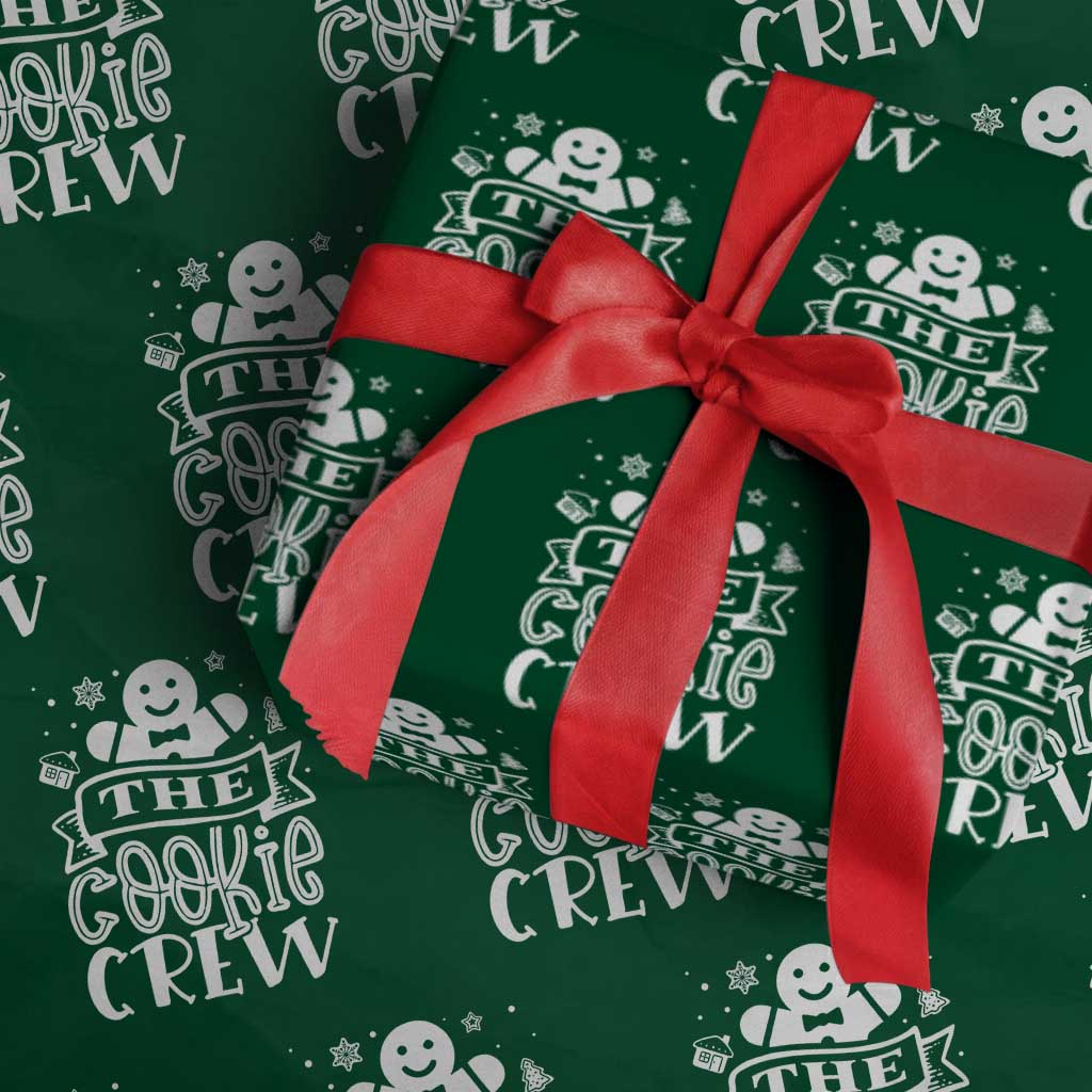 Funny The Cookie Crew Wrapping Paper Roll Christmas Baking Team Gingerbread - Wonder Print Shop