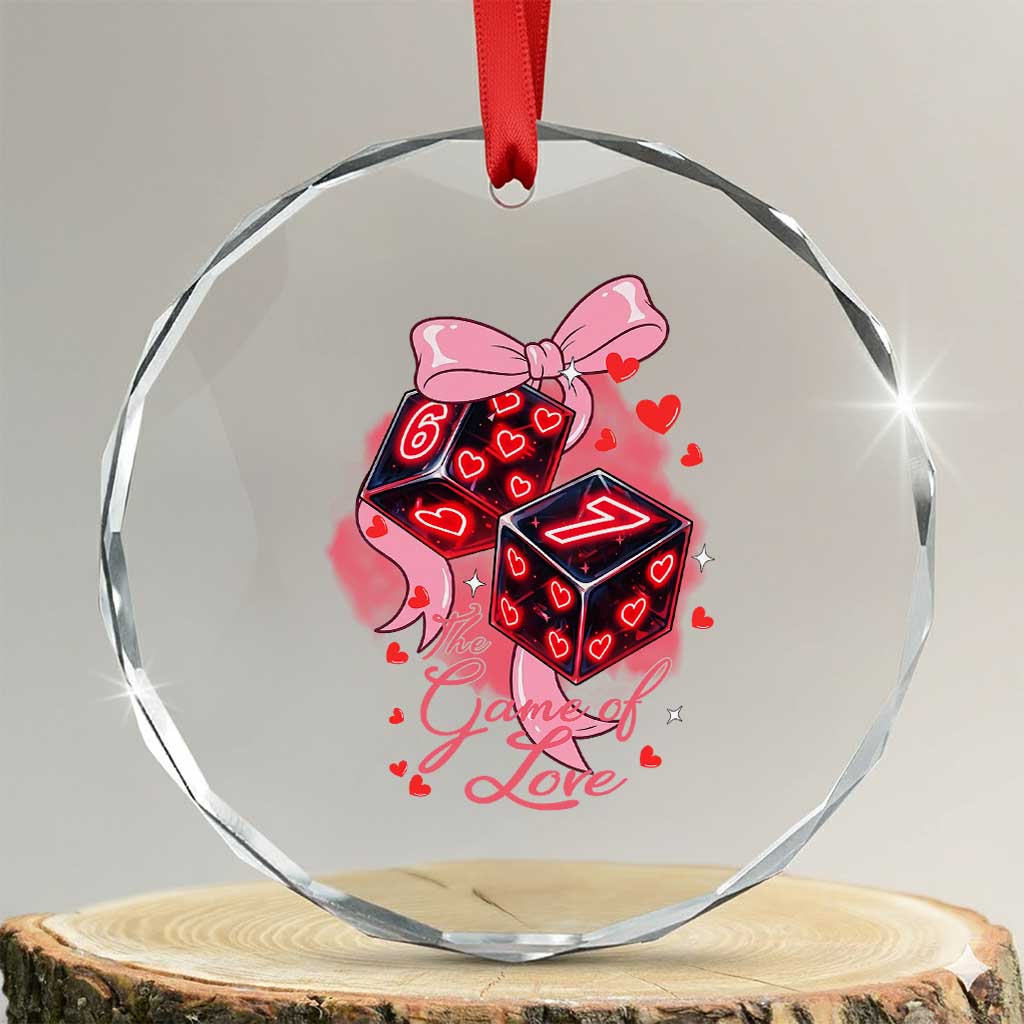 Funny The Game Of Love Six Seven Dice Meme Crystal Glass Ornament