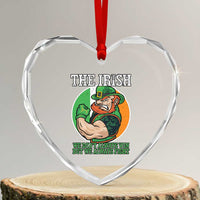 Funny The Irish We Don't Always Win But We Always Fight Heart Crystal Glass Ornament - Wonder Print Shop