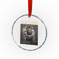 Funny The Lion Doesnt Wipe Crystal Glass Ornament Gen Z Joke Brainrot Raunchy Meme