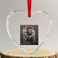 Funny The Lion Doesnt Wipe Heart Crystal Glass Ornament Gen Z Joke Brainrot Raunchy Meme