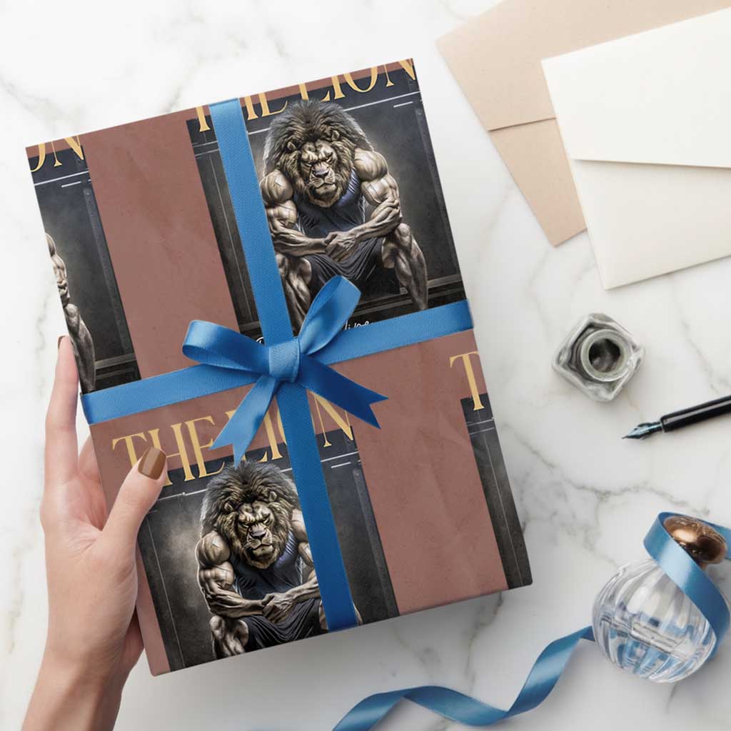 Funny The Lion Doesnt Wipe Wrapping Paper Roll Gen Z Joke Brainrot Raunchy Meme