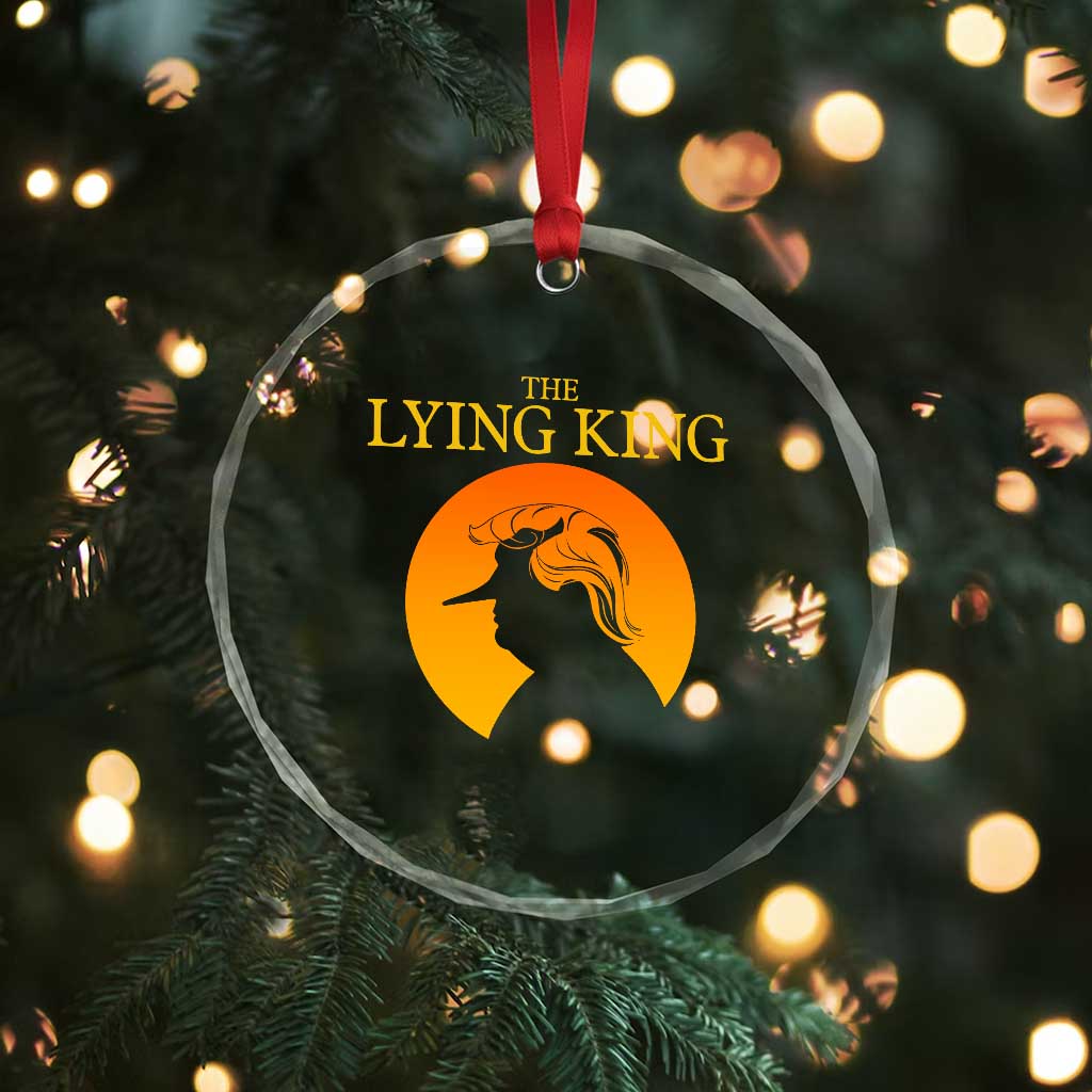 Funny The Lying King Long Nose Silhouette Crystal Glass Ornament Vintage Political Satire Statement Gift