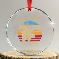 Funny The Moose Is Loose Crystal Glass Ornament Moose Lover Retro Vintage TS11