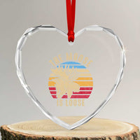 Funny The Moose Is Loose Heart Crystal Glass Ornament Moose Lover Retro Vintage - Wonder Print Shop